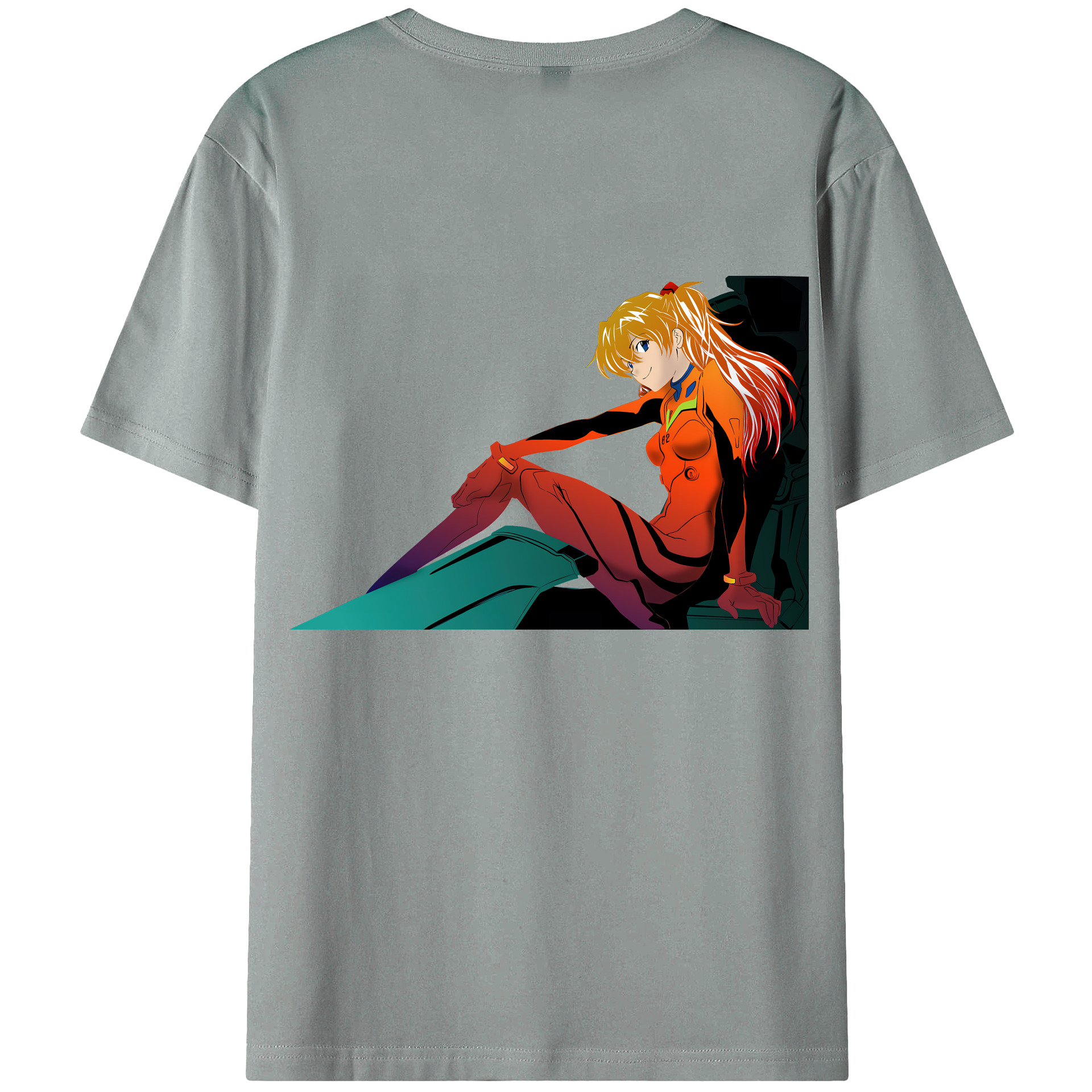 （画像用） EVA 新世紀エヴァンゲリオン 綿100％ メンズ半袖Tシャツ（バックプリント） 通気性
